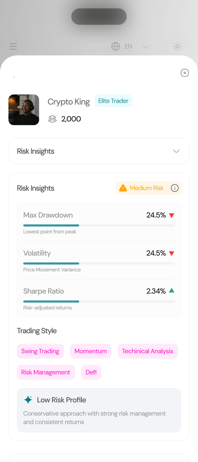 Starter trader dashboard
